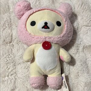 Pink and Cream Plush Bear Toy